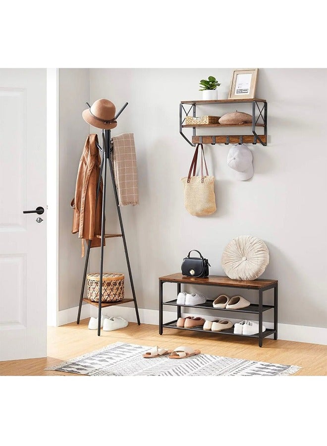 Generic Brown and black coat hanger and holder, modern design  - Image 3