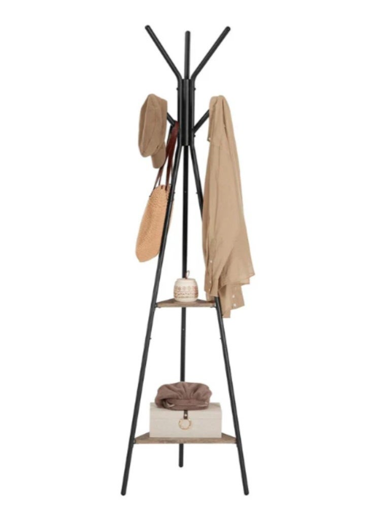 Generic - Brown and black coat hanger and holder, modern design - Image 1