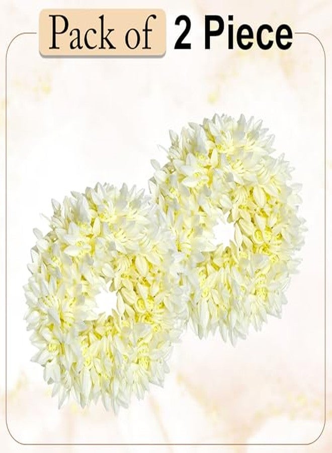GLUN® Jasmine Flower Gajra for Hair Bun, Pack of 2 White Colour, Juda Hair Accessories for Women, Artificial Mogra Band - Image 3