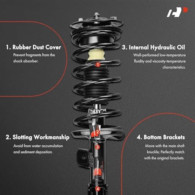 A-Premium Front Pair 2 Complete Strut And Coil Spring Assembly Compatible With Saturn Vue 20062007 Driver And Passenger Side Replace 18810078 18810077 - Image 4