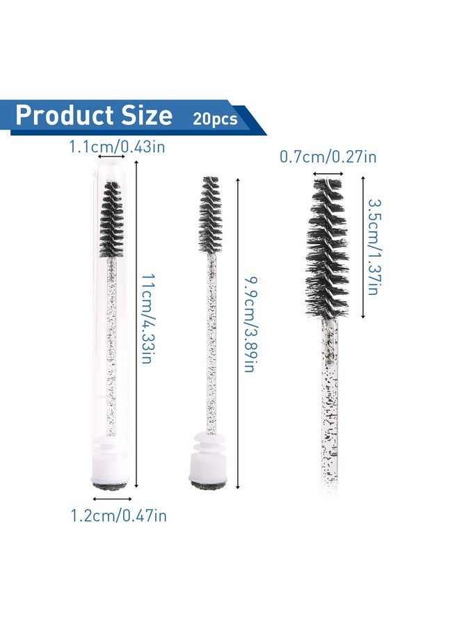 Sliverdew 20 Pcs Mascara Brushes Disposable Empty Mascara Wand Tubes Set Eyelash Brushes Eyebrow Brush Mascara Brush Comb Makeup Tool Cleaning Brush For Eyelash Extension - Image 4