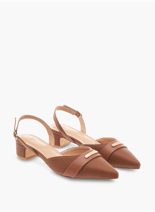 Celeste Women's Pointed Toe Block Heeled Shoes with Buckle Closure  - Image 1