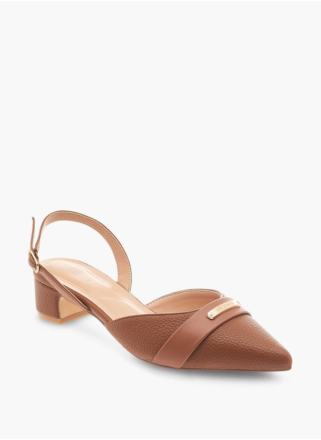 Celeste Women's Pointed Toe Block Heeled Shoes with Buckle Closure  - Image 2