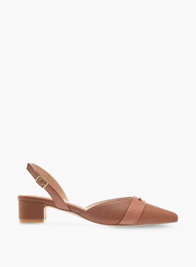 سيليست Women's Pointed Toe Block Heeled Shoes with Buckle Closure