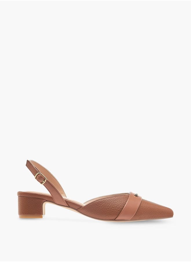 Celeste Women's Pointed Toe Block Heeled Shoes with Buckle Closure  - Image 3