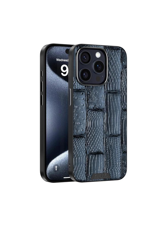 اس-توب جراب هاتف iPhone 13 Pro Max من ABEEL بنمط وحش 6D منقوش بدقة MagSafe مصنوع من الجلد الأصلي - Image 1