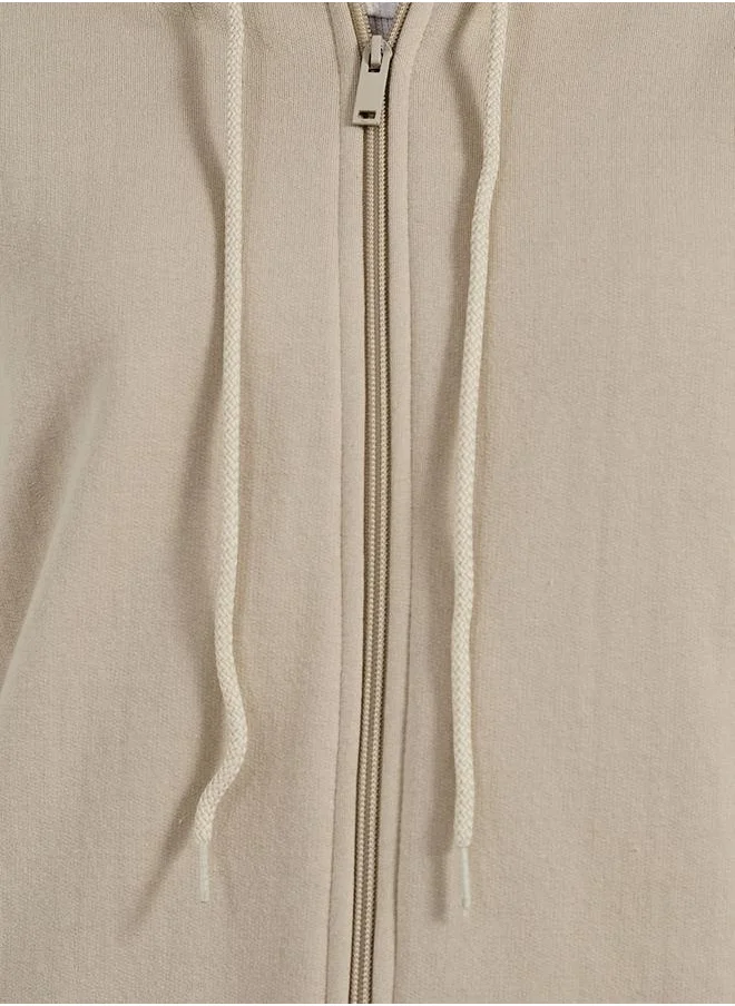Styli Oversized Zip Through Longline Hoodie