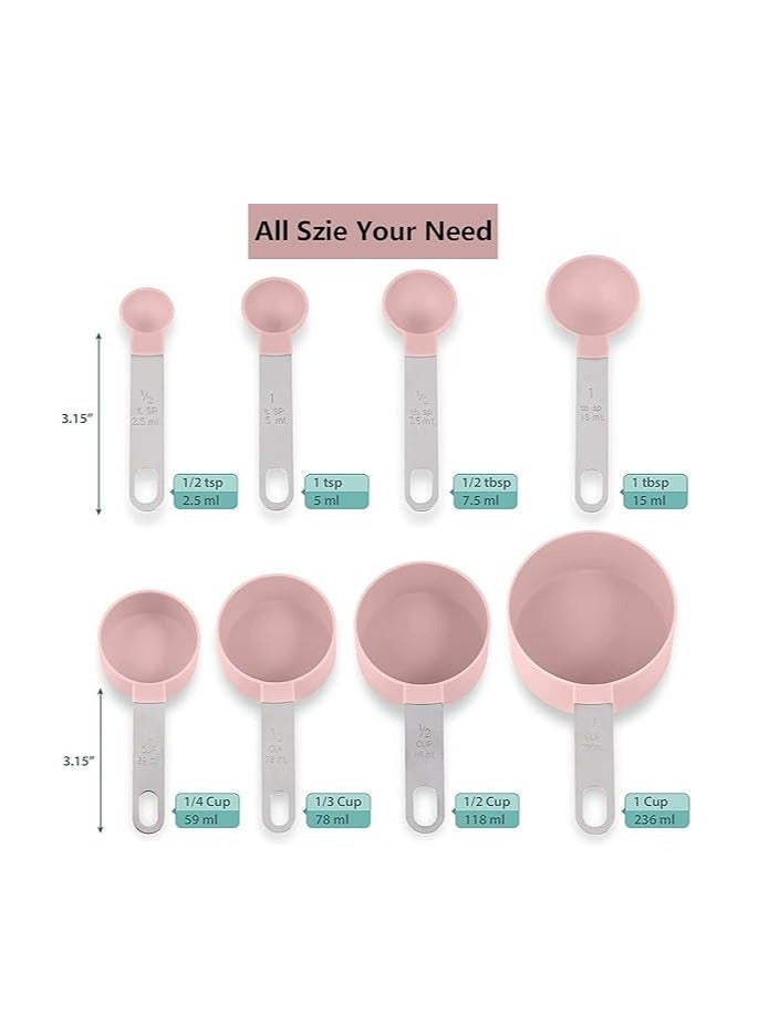 Spaceshoop Measuring Cups and Spoons Set 8 Piece with Stainless Steel Handles - Image 2