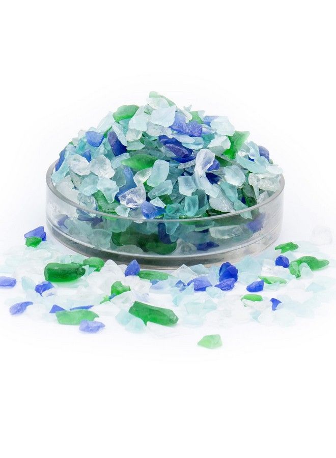 CYS EXCEL حبيبات زينة زجاجية شفافة (1 رطل) حبيبات رخامية مسطحة خيارات ألوان متعددة ديكور حوض السمك صخور زهور أحجار زخرفية فسيفساء جواهر (حوالي 85100 قطعة) - Image 3