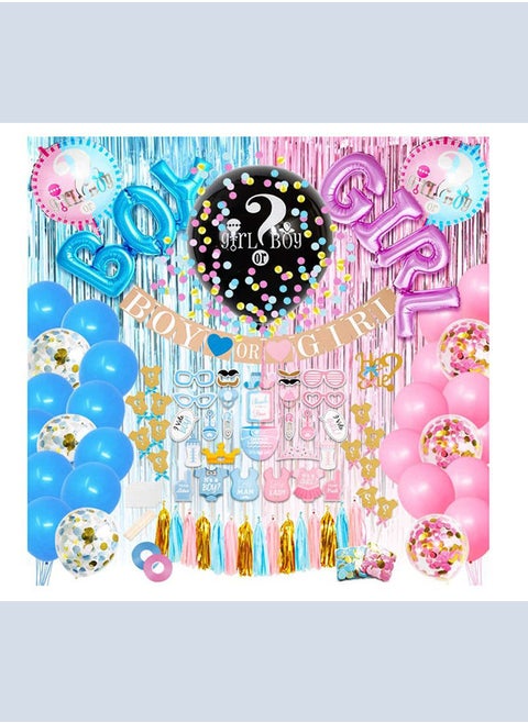 DIY Gender Reveal Party Supplies Pink and Blue Confetti Balloons Decorations