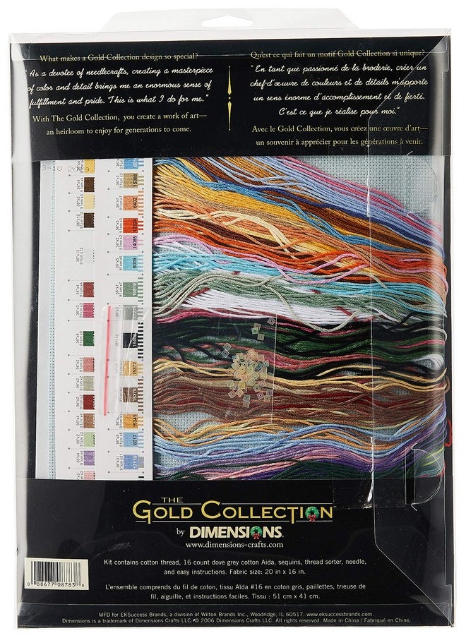 Dimensions - Gold Collection Counted Cross Stitch Kit, Holiday Village Christmas Cross Stitch, 16 Count Dove Grey Aida, 12'' X 16'' - Image 1