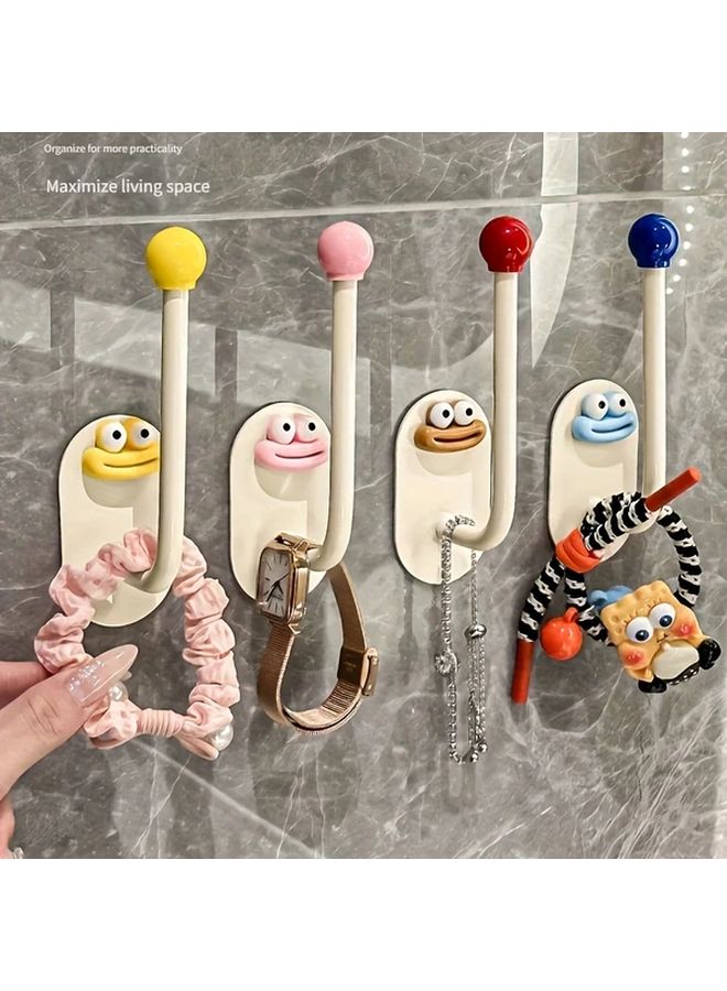 4 Colors 4pcs Dopamine Hooks For Hair Ties Headbands Jewelry Organizer Storage Rack - Image 1