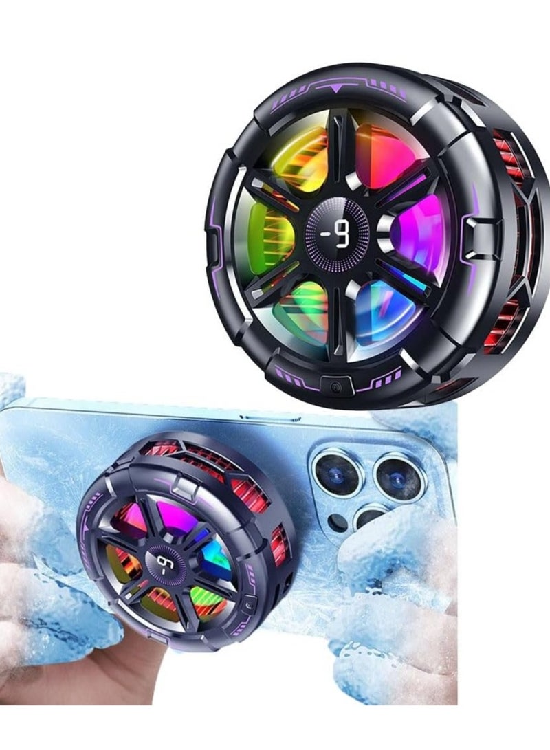 Mobile Phone IPad Radiator Magnetic Mobile Phone Tablet 27W Radiator Suitable For Apple Samsung Huawei Xiaomi Compatible With Steam Deck Magnetic Semiconductor Radiator With Temperature Display Radiator Suitable For Mobile Games Tiktok live Broadcast  - Image 2