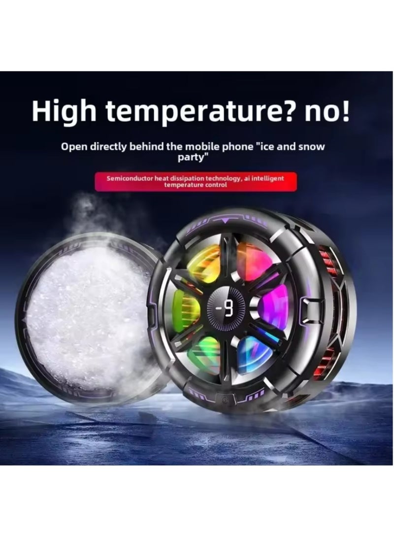 Mobile Phone IPad Radiator Magnetic Mobile Phone Tablet 27W Radiator Suitable For Apple Samsung Huawei Xiaomi Compatible With Steam Deck Magnetic Semiconductor Radiator With Temperature Display Radiator Suitable For Mobile Games Tiktok live Broadcast  - Image 5
