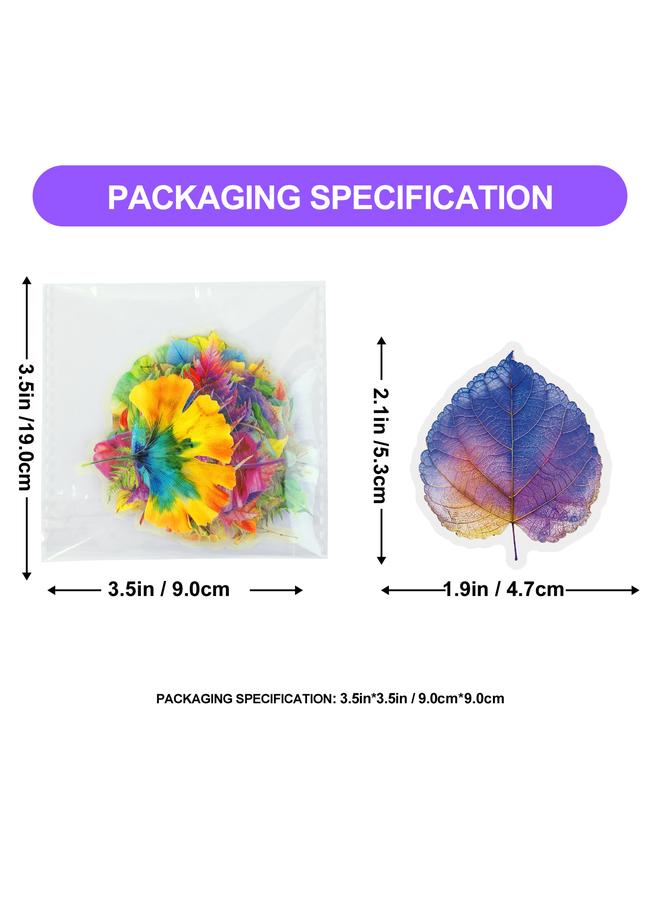 الأزرق جي دبليو سلسلة النباتات 50 ملصق أوراق نباتية عتيقة ، ملصق شفاف مقاوم للماء PET - Image 5