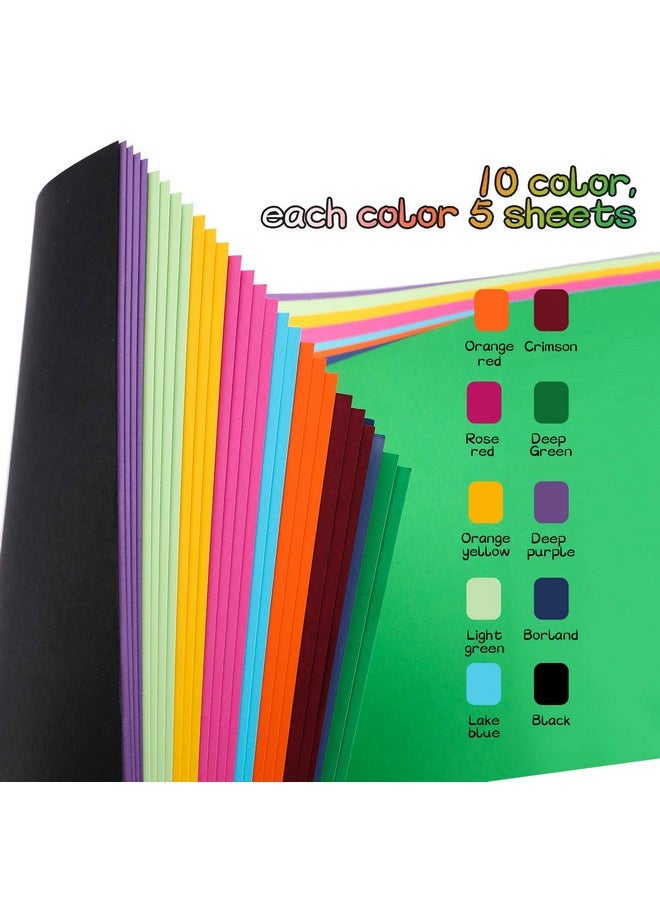 Image - R Board, 50 Sheets Image 10 Assorted Colors A3 Size Railroad Board, 11.7 16.5 Inches Blank Graphic Display Board For Arts, Crafts, Exhibits And Notices - Image 1