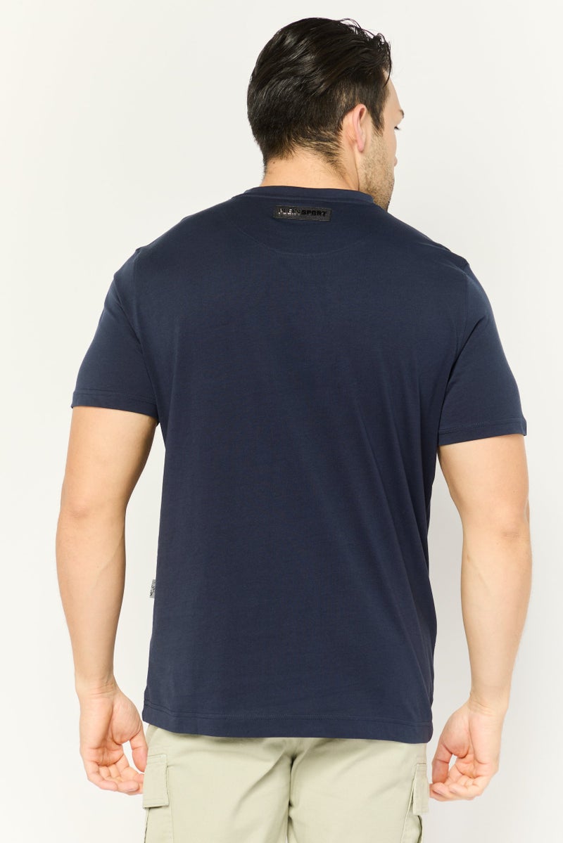 PHILIPP PLEIN Plein Sport Men Sportswear Fit Short Sleeve Outdoor T-Shirt, Navy - Image 4