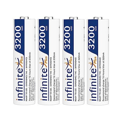 Envie Infinite Plus AA High Capacity (3200mAh) Ni-MH Rechargeable Ready to Use Battery Pack of 4 - Image 1