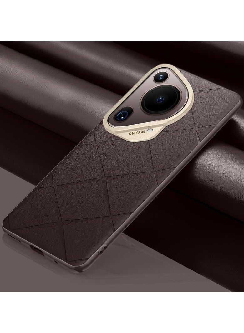 عام حافظة متوافقة مع حافظة هواوي بورا 70 الترا ، حافظة بنمط شبكي من الجلد النباتي الممتاز مع حماية عدسة الكاميرا غطاء واقي مقاوم للصدمات لهواوي بورا 70 الترا