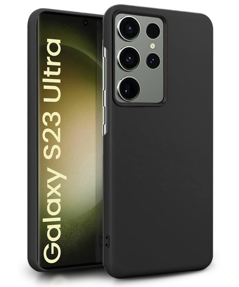 WOW IMAGINE Slim Frameless Back Cover for Samsung Galaxy S23 Ultra 5G | Ultra Thin Lightweight Design & Camera Protection | Soft Matte Silicone Flexible Mobile Case (Black) - Image 1