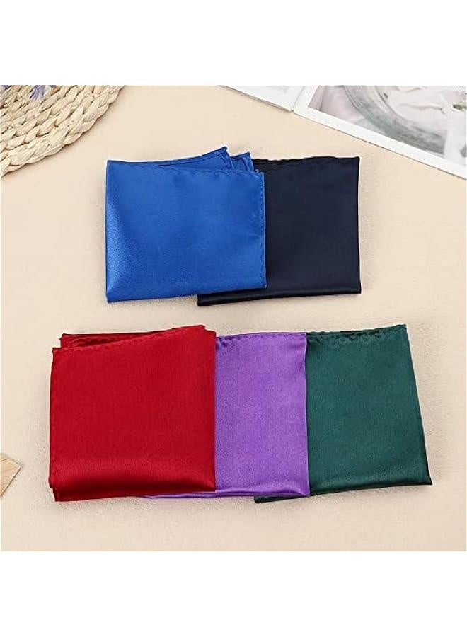 15 Pieces Mens Pocket Squares, 8.6 x 8.6 Inch Handkerchief, Soft Silk Men Hankies for Wedding Party, Pocket Square Towel - Image 3