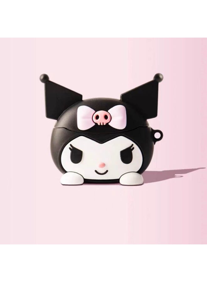 Loquat For XiaomiBuds5Pro Headset Protective Cover Cartoon Silicone Soft Case Creative Noise Reduction For XiaomiWireless Bluetooth-color:Silicone Soft Shell-black Animal-Model:For XiaomiBuds 5 (headphone  - Image 1