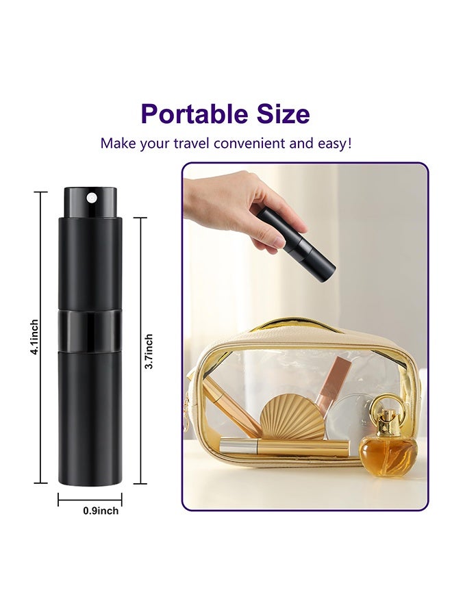2 Pack 8ML Refillable Portable Perfume Atomizer Bottle, Travel Essential Spray Bottle, Holiday Gifts for Men, Women and Teens - Black - Image 2