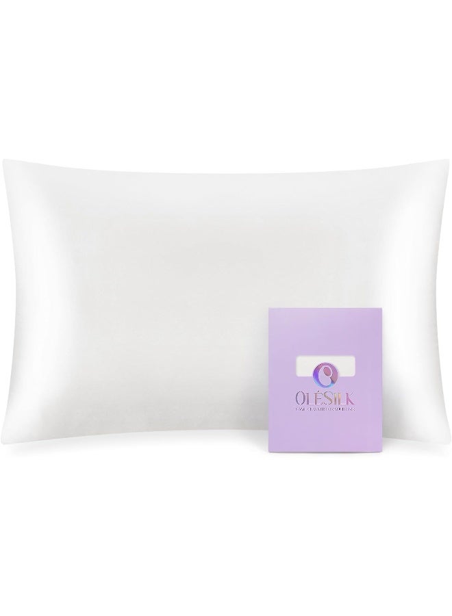 OLESILK Toddler 100 Mulberry Silk Pillowcase Breathable Soft Smooth for Nursery Kids Night Sleeping Silk Travel Pillow Cases with Hidden Zipper 1 Pack Ivory 13x18 - Image 2