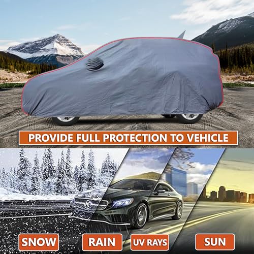 AUTOBIRSA Waterproof Car Cover Compatible with Tata Curvv EV Free Bag and Mirror with Antenna Pocket, 100% All Weather Proof Cover with Custom Fit Grey Colour. - Image 3