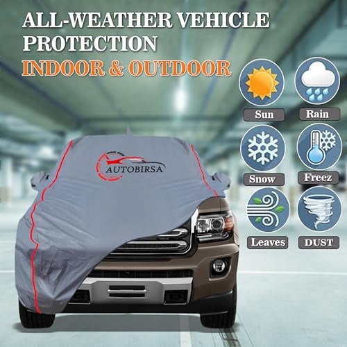 AUTOBIRSA Waterproof Car Cover Compatible with Tata Curvv EV Free Bag and Mirror with Antenna Pocket, 100% All Weather Proof Cover with Custom Fit Grey Colour. - Image 2