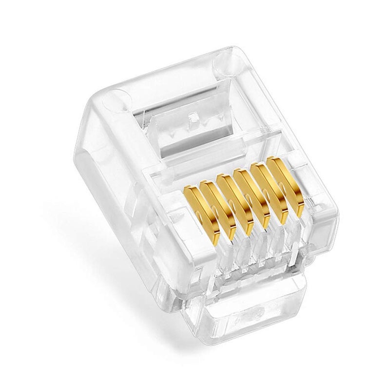 NECABLES 20Pack Telephone Modular Plug RJ11/RJ12 6P6C Connector for Phone Line Cord (Compatible with Both Solid and Stranded Wire) - Image 3