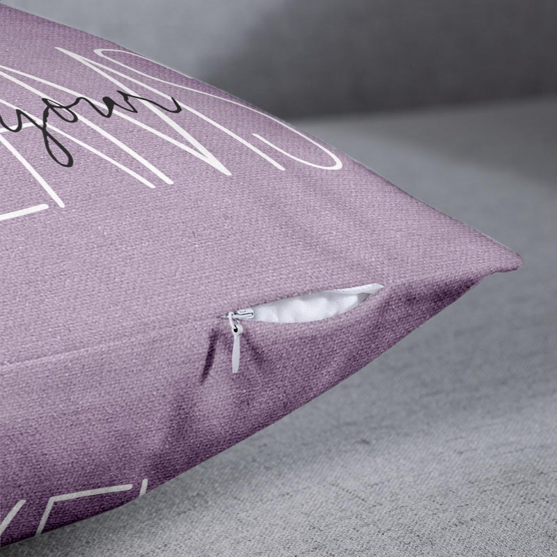 Emvency Purple Throw Pillow Cover Rustic Follow Your Dreams Light Purple Decorative Pillow Case Monogram Home Decor Rectangle Queen Size 20x30 Inch Cushion Pillowcase - Image 2