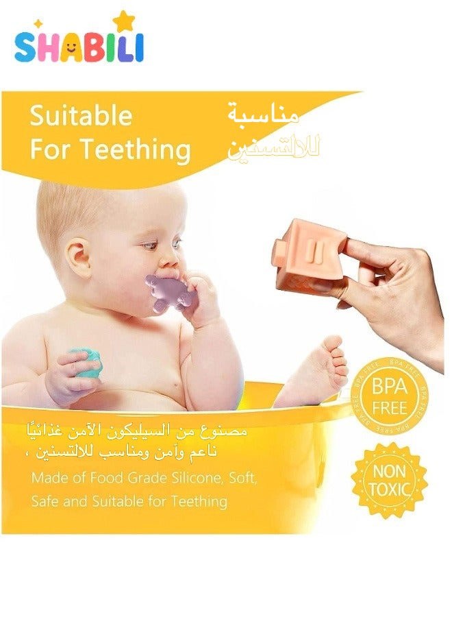 شبيلي طقم مكعبات سيليكون ناعمة للأطفال مونتيسوري ٢٣ قطعة من سن ٦ شهور لعبة تعليمية حسية آمنة للتسنين - Image 5