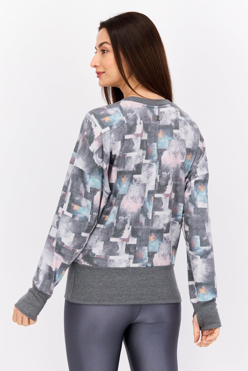 Tahari Sports Women Sportswear Fit Long Sleeve Training Sweater, Multicolor - Image 4