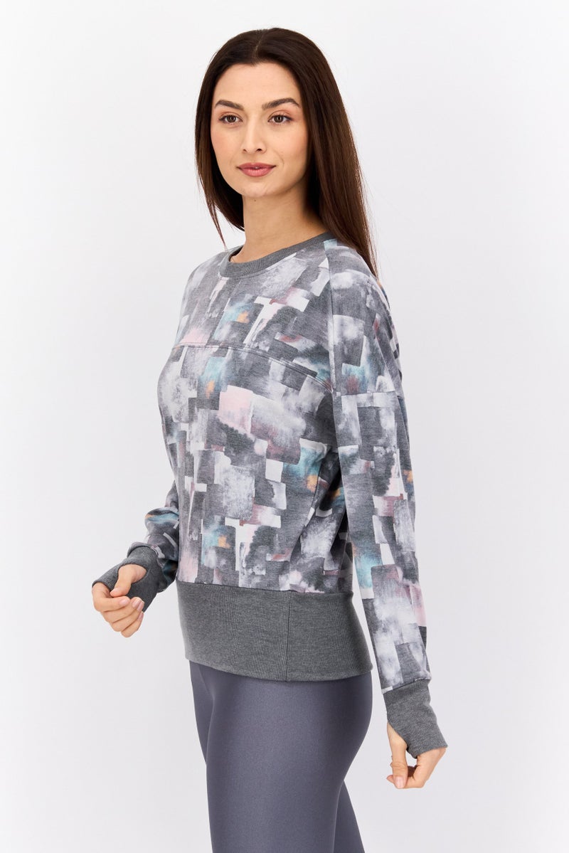 Tahari Sports Women Sportswear Fit Long Sleeve Training Sweater, Multicolor - Image 2
