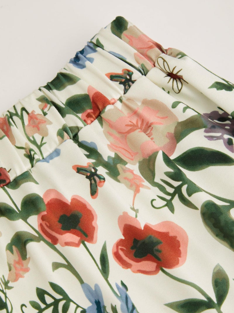 CIDER Womens Wide Leg Pants Floral Elastic Waist Palazzo Pants Boho Summer Casual Fashion Outfits Beige - Image 5