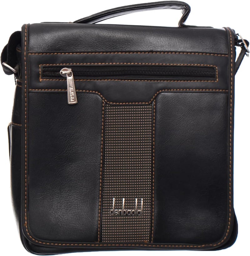 Black Leather Document Case with Multiple Pockets - Image 1