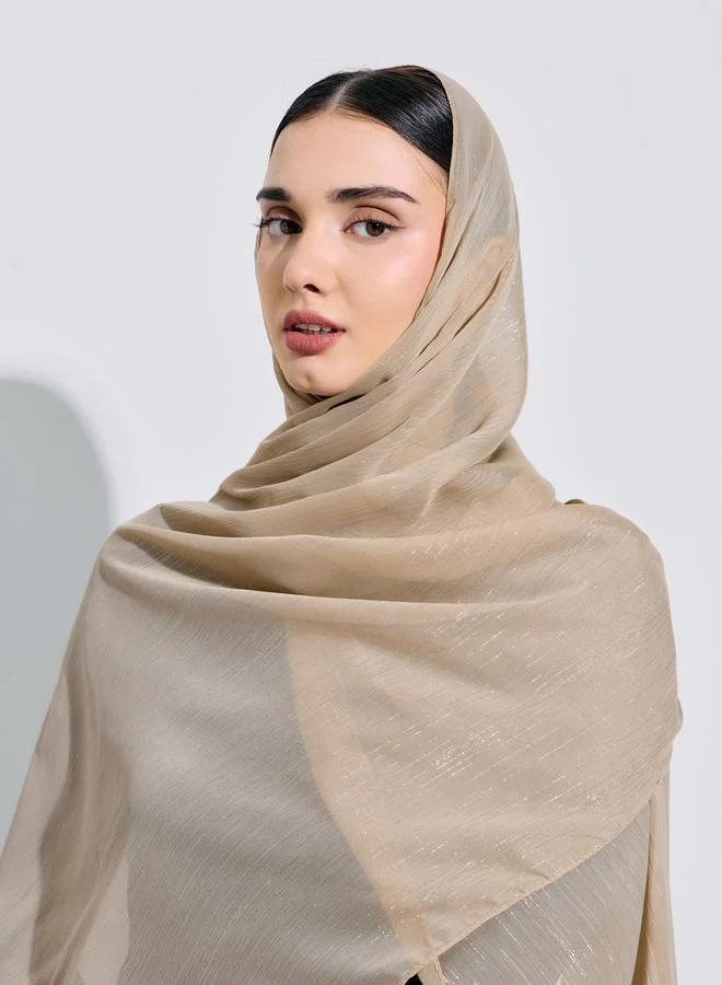 Amirah Beige Self Design Shimmer Hijab 70x180 cm