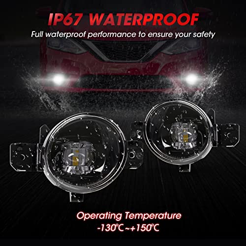 WEZEMLIGHT New Version LED Fog Light Replacement For 2004-2018 Nissan Sentra /11-14 Nissan Maxima/07-up Altima Sedan/ 14-16 Rogue/ 08-10 Infiniti M35/M45/10-11 G37 1-Pair (Includes harness switches) - Image 5
