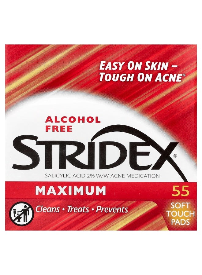 Stridex, Maximum, Alcohol Free, 55 Soft Touch Pads - Image 2