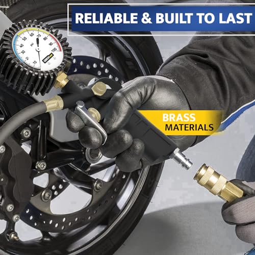 GERCHWAY Tire Inflator with Pressure Gauge – Large Glow Dial, Swivel Air Chuck with Gauge and Air Compressor Accessories – 100 PSI - Image 2