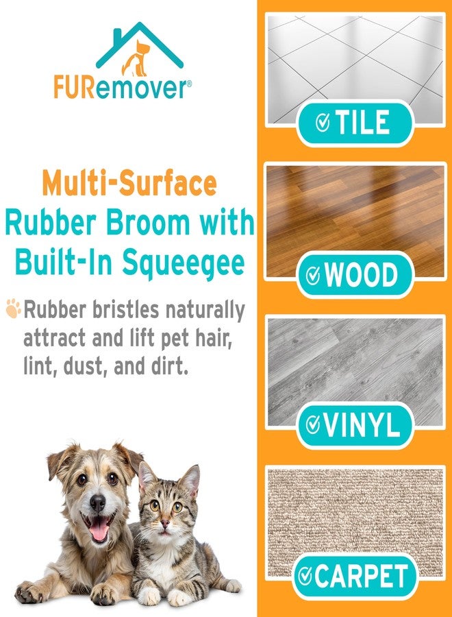 FURemover Pet Hair Removal Rubber Broom, 61" Telescopic Handle - Image 2