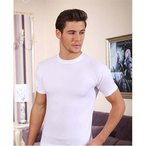Berrak 6 Pack Zero Collar Men Undershirt White 