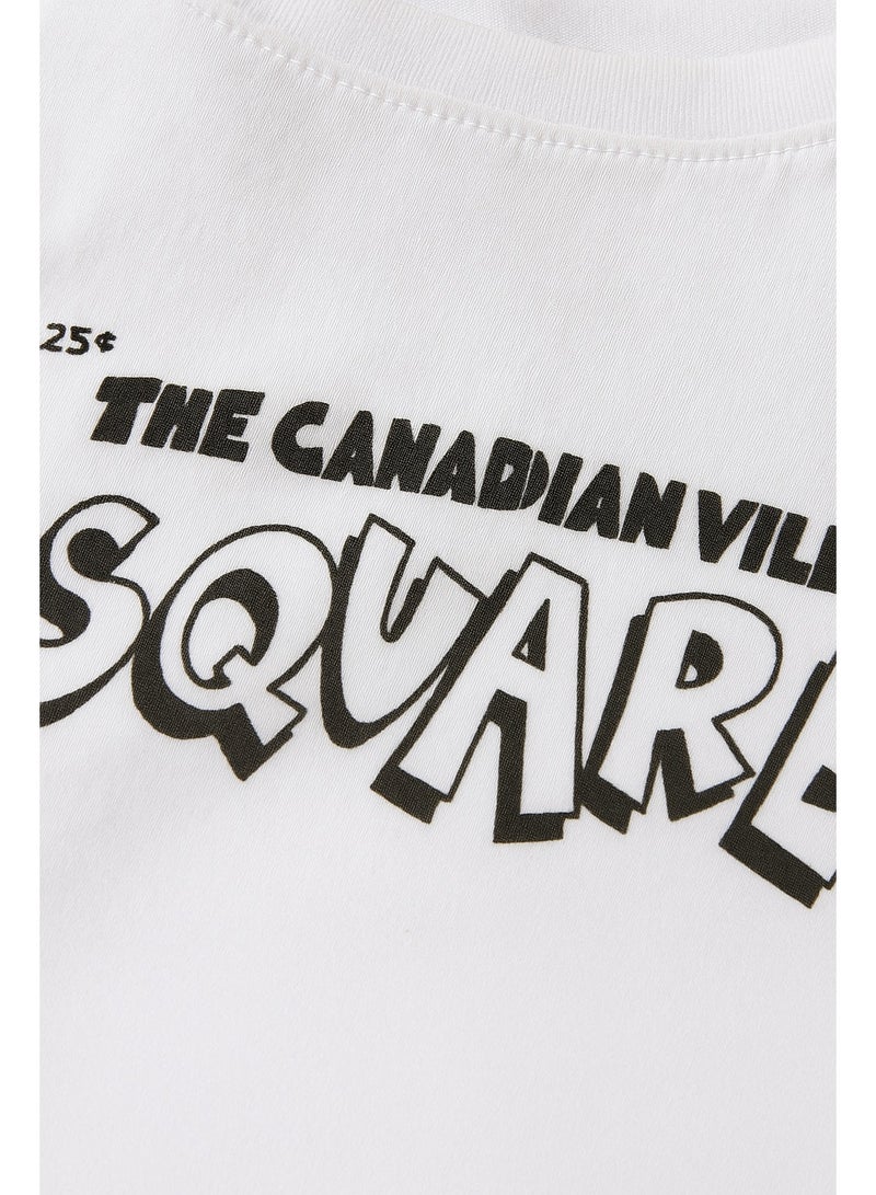 DSQUARED2 White Graphic Oversized Men’s T-Shirt – Bold Text Design Premium Cotton Streetwear - Image 3