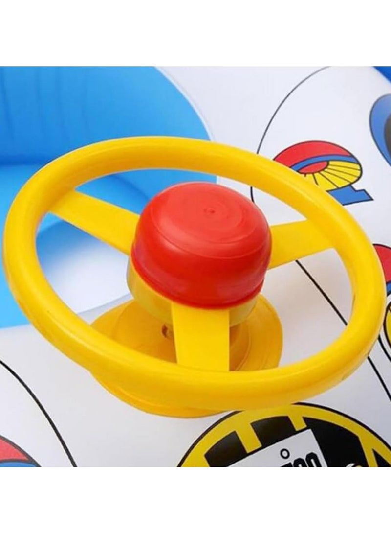 CMGTYYD Baby Pool Float with 3D Car Design, Heavy Duty PVC Baby Swim Float, Toddler Pool Float, Swimming Floats Seat Boat with Steering Wheel, for 0-4 Years Girl Boy - Image 5