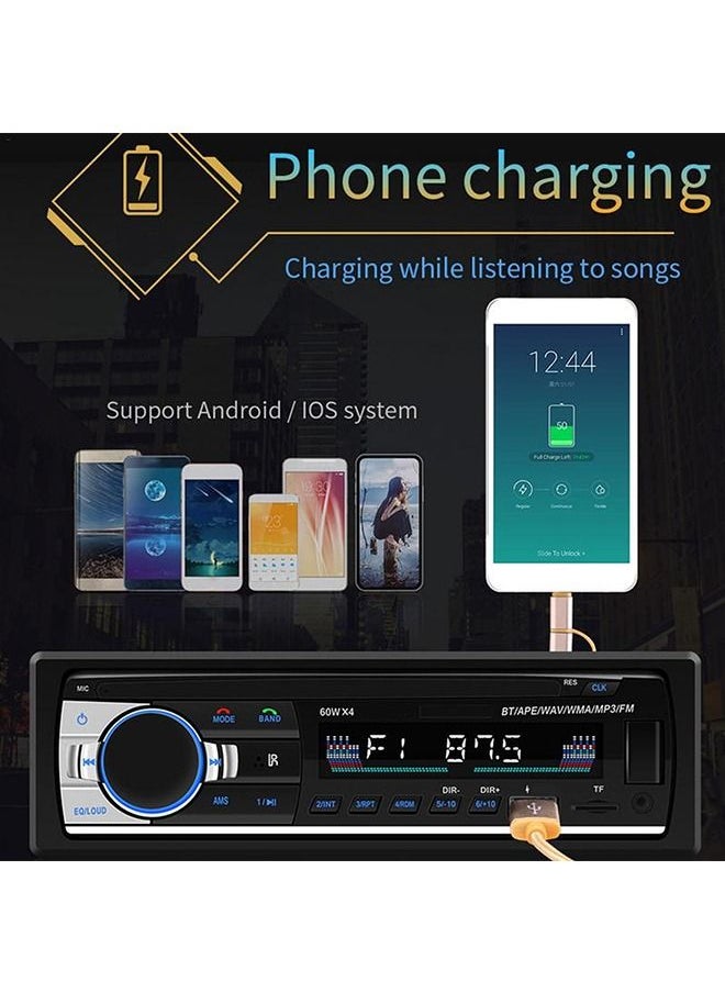 SPIDER - Multimedia Car Stereo Single Din Bluetooth Audio and Hands-Free Calling, Built-in Microphone, MP3 Player Stereo Support USB, FM, TF, AUX, Micro SD Card with Remote Control - Image 1