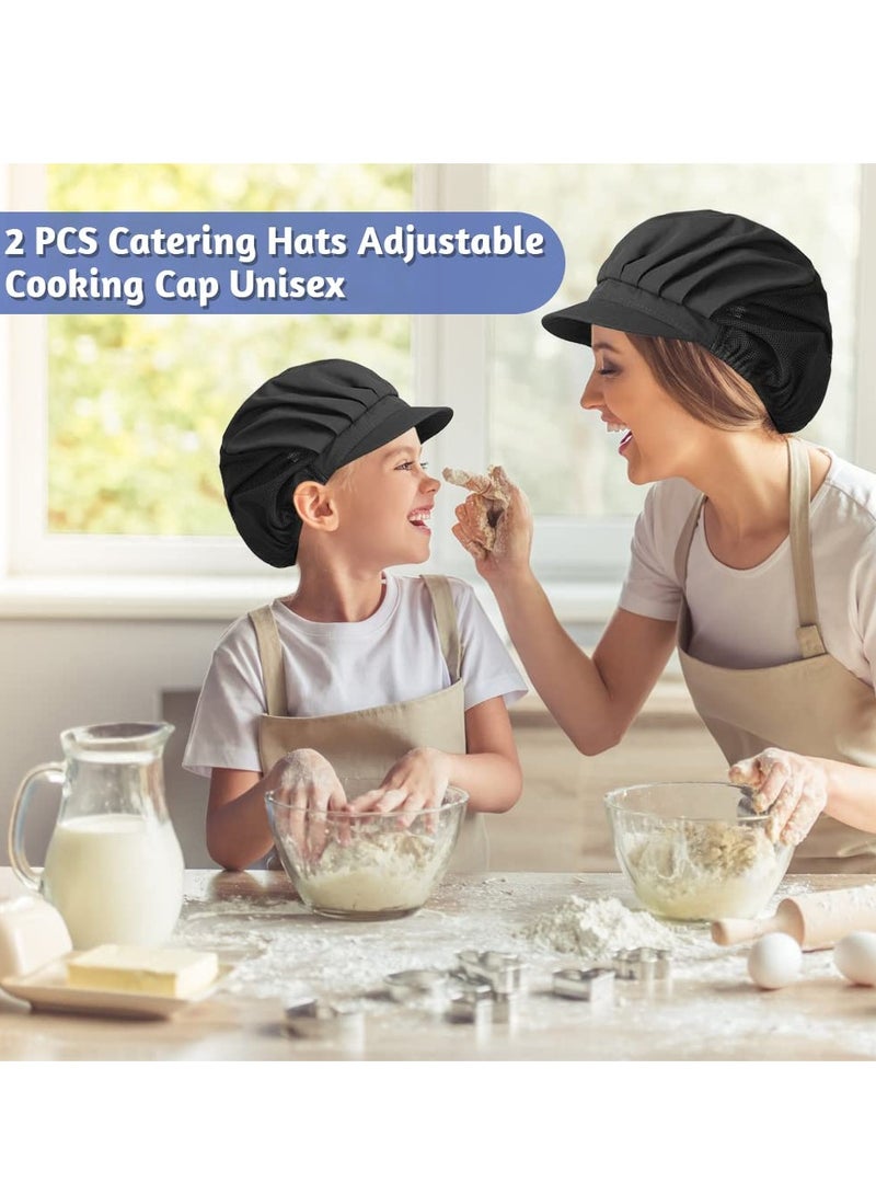Chef Hat with Breathable Mesh Design, Adjustable Working Cap Food Cap, Black Kitchen Cap - Image 3
