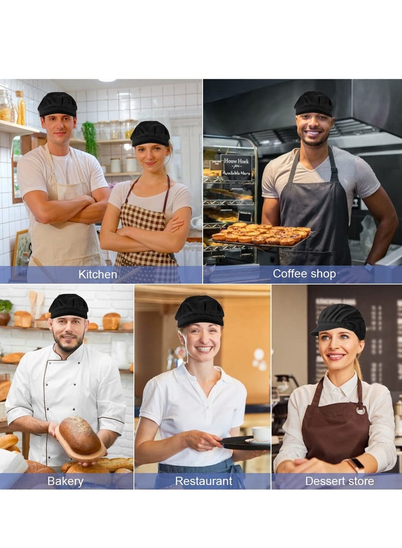 Chef Hat with Breathable Mesh Design, Adjustable Working Cap Food Cap, Black Kitchen Cap - Image 2