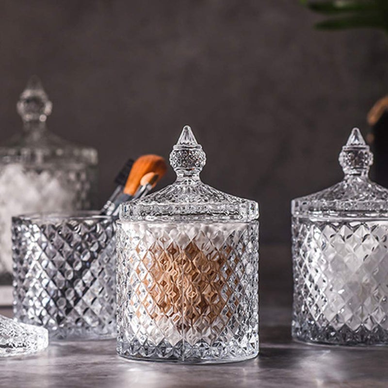 OANGO Glass SweetsCandleCandy and Dry Fruit Box Jar with Lid Set of 2 Clear - Image 3
