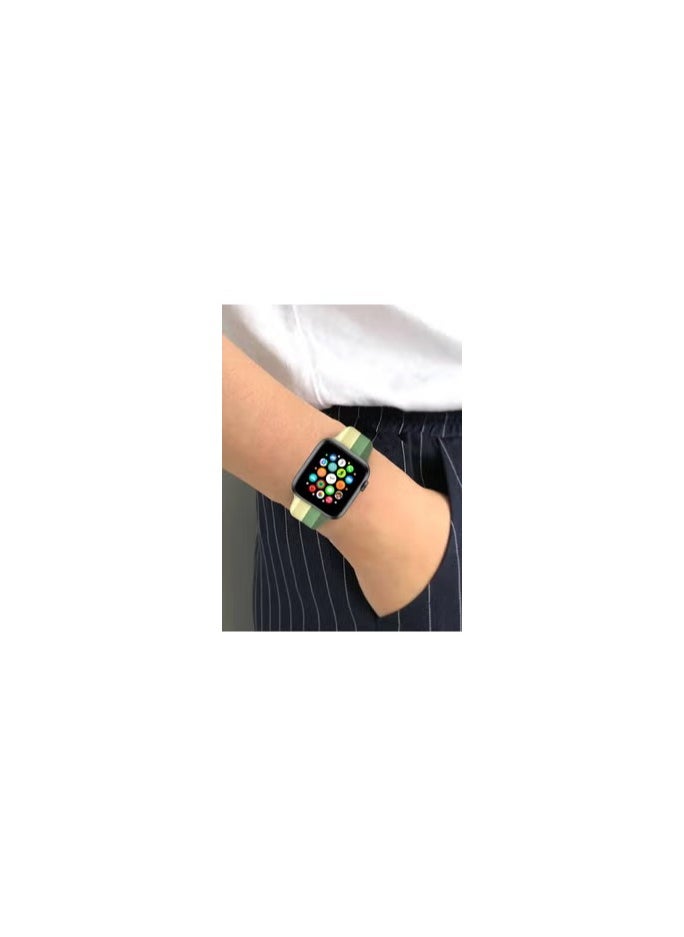 CATANES - Apple Watch Band 41mm 40mm 38mm Stripe Silicone Replacement Band for iWatch Series 7/SE/6/5/4/3/2/1 - Image 1
